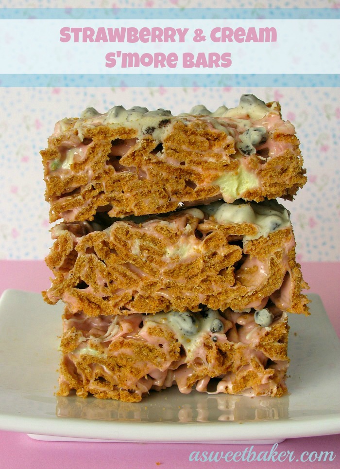 Strawberry & Cream S'more Bars